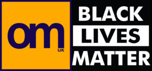 OMUK-Logo neben der Black Lives Matter-Grafik