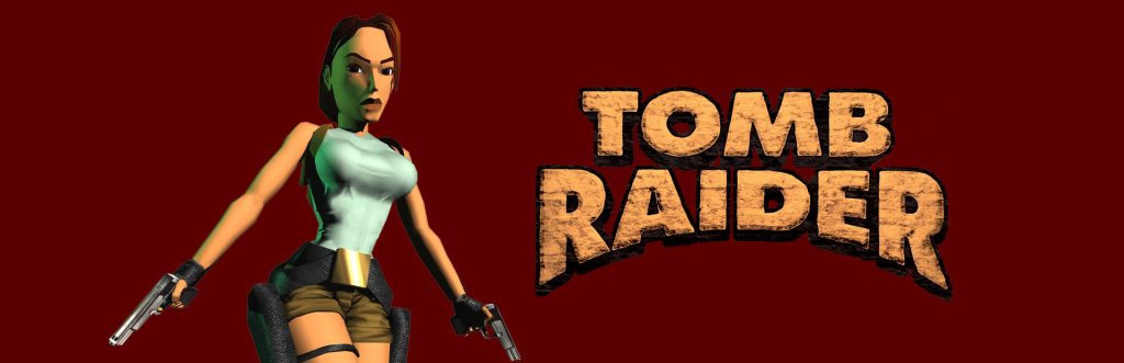 A header image from Tomb Raider 1996 showing Lara Croft dual wielding pistols.